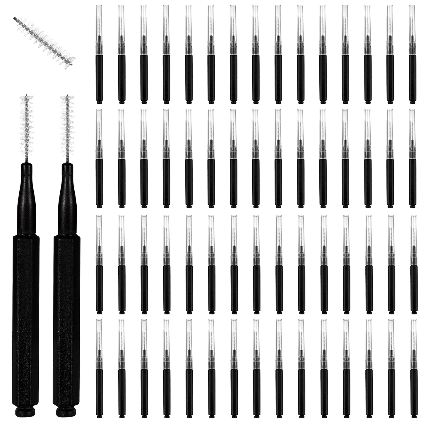 Micro Eyebrow Brush, Brow Lamination Brush Black Micro Spoolies for Eyelash Extensions Lash Lift Tools