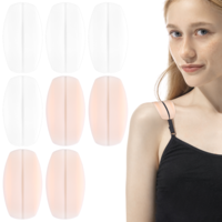 4 Pairs Silicone Bra Strap Cushions Holder, Bra Strap Gel Pads, Non-Slip Shoulder Pads, Bra Strap Cushion Pads, Soft Holder, Non-Slip Pliable Shoulder Protectors Pads(2 Pairs White+2 Pairs Nude)