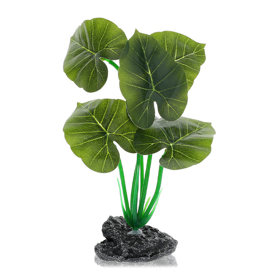 Artificial Aquarium Green Water Plants, Fish Tank Accessories Betta Hammock Aquarium Decorations Artificial Plant Leaf Pad Fish Hides Decor Fish Tank Decorations with Plastic Suction Cup for Fish