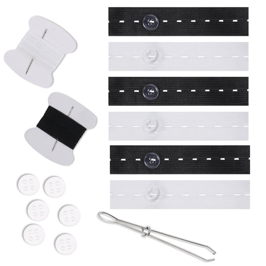 Trinkrittey 12 Pack Pant Waist Tightener, Jeans Button Tightener Adjustable Waistband Tightener Waist Tightener for Jeans Pants Elastic Waist Tightener for Women Men