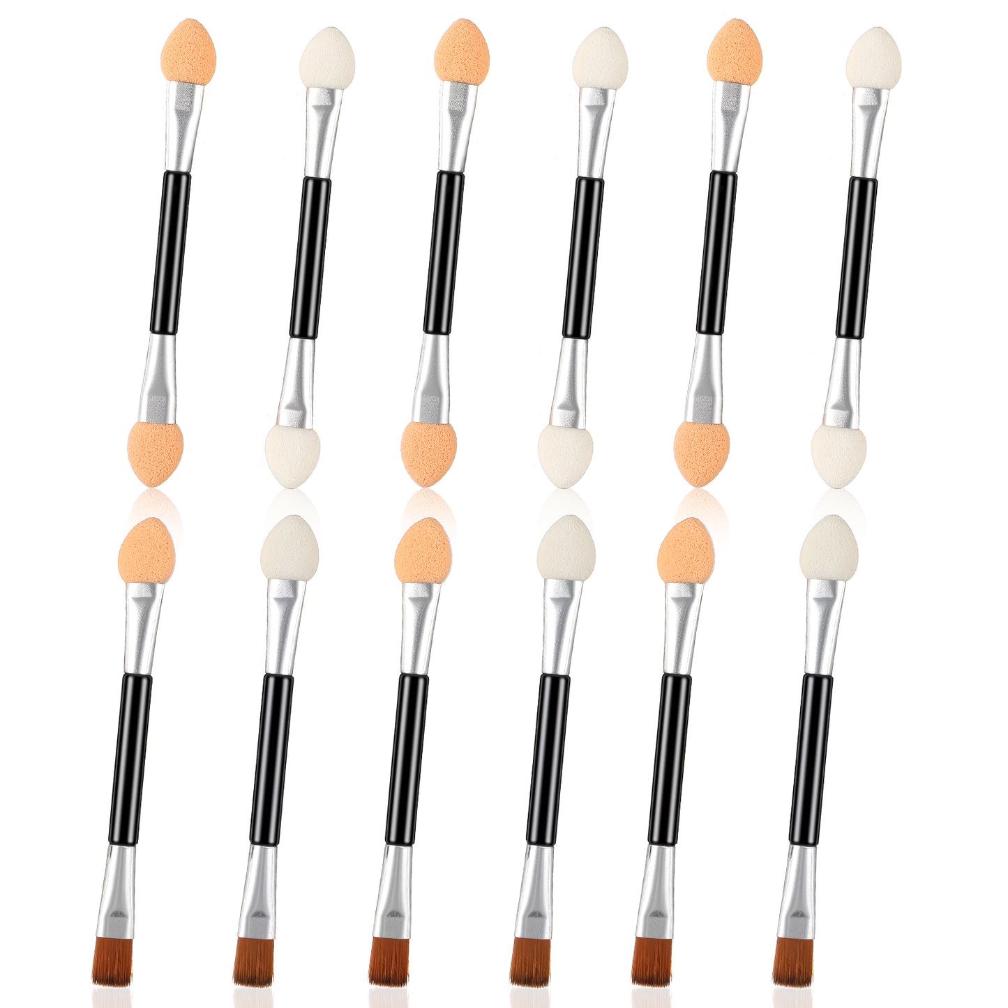 12 PCS Double Head Eyeshadow Brushes, Soft Sponge Eyeshadow Brushes Double-Sided Eye Makeup Applicators Professional Eye Makeup Cosmetic Tool for Eyeliner Eyes Makeup Arts Crafts Art
