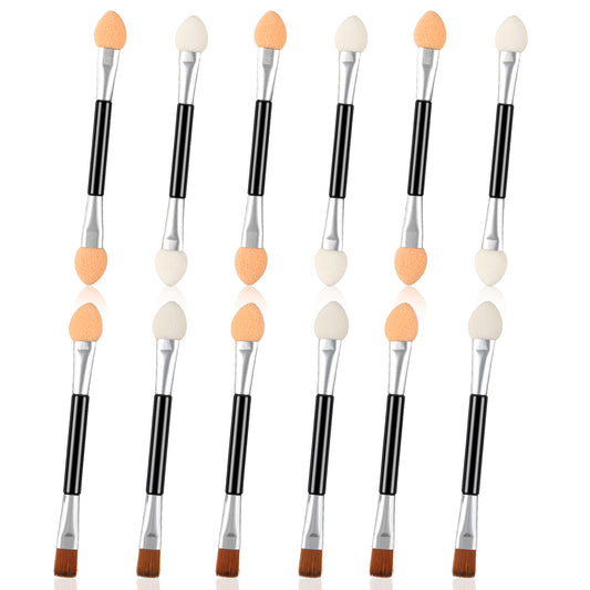 12 PCS Double Head Eyeshadow Brushes, Soft Sponge Eyeshadow Brushes Double-Sided Eye Makeup Applicators Professional Eye Makeup Cosmetic Tool for Eyeliner Eyes Makeup Arts Crafts Art
