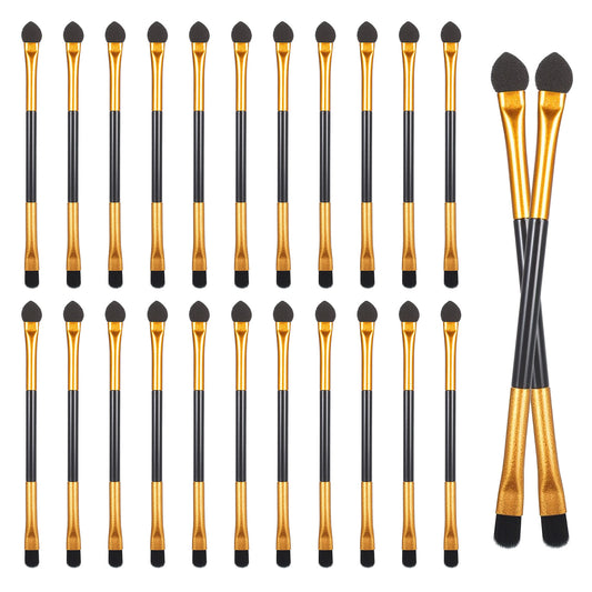 24 PCS Dual End Eyeshadow Smudge Brush 2 in 1 Eyeshadow Sponge Concealer Brush Double Sided Eyeshadows Makeup Brushes Eyeshadows Applicator Makeup Cosmetic Tool for Blending Foundation Eye Shadow