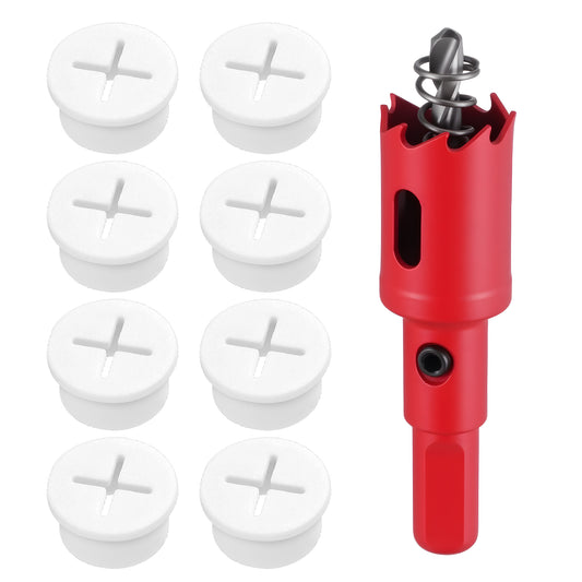 8 Pack White Desk Grommet, 3/4 Inch (20 mm) Desk Cable Grommet Flexible Wire Rubber Grommets Desks Cable Hole Covers with Hole Saw for Office and Home Table (White)