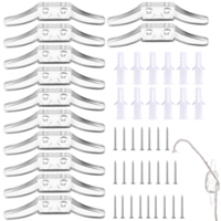 QfwdfcTrenz 12 Pcs Blind Cord Holder Cord Cleats for Blinds Plastic Transparent Blind Accessories Hooks Window Blinds String Holder with Screws for Home Office Window Curtains Sun Shades Ropes