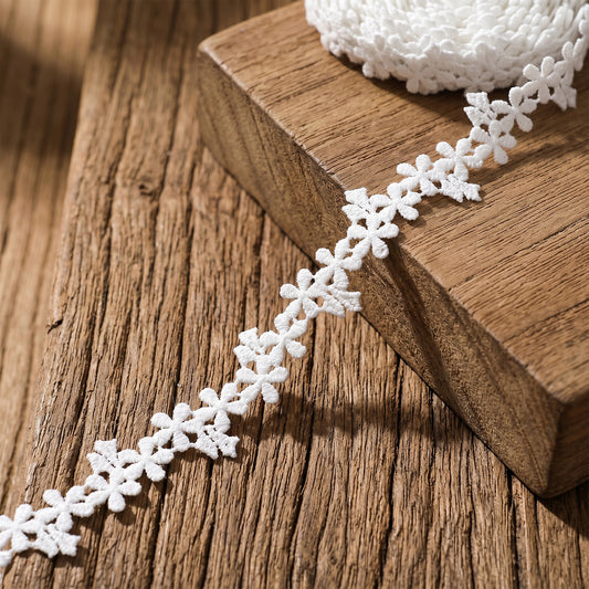 Lace Trim for Sewing, 10 Yards White Lace Ribbon, Floral Laces Trim for DIY Crafts, Wedding, Wrapping, Sewing (0.59" Wide)