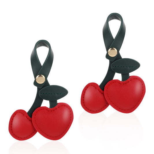 2 Pcs Cherry Bag Charm, Cute Leather Cherry Charm for Purse, Cherry Purse Charm Accessories, Cherry Keychain for Women, Cherry Decorations for Purse, Handbag