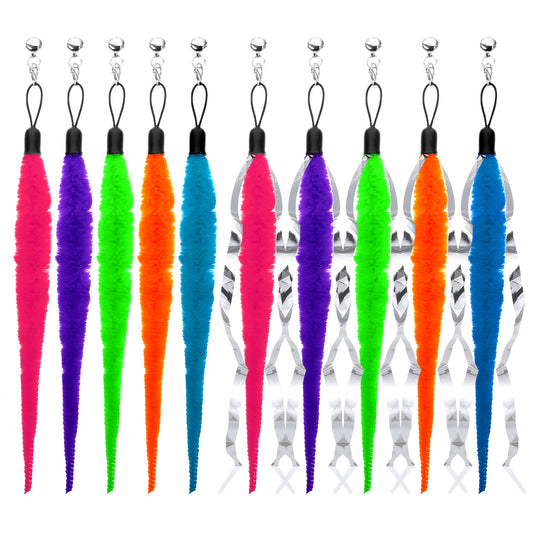 FdcLixuvol Cat Worm Toy Refills, 10 PCS Cat Wand Attachments Worms Toy Interactive Cats Wand Attachments Worms Toys for Indoor Cats