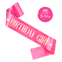 Birthday Sash, Pink Birthday Decorations Includes Birthdays Sash and Birthdays Pin for Party Decorations