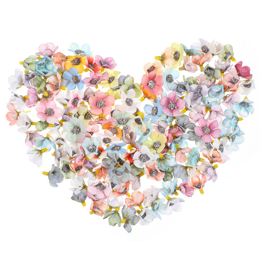 Bruislard 50 Pcs Artificial Daisy Flower Heads Small Fake Flowers Faux Flower Heads Fake Mini Flowers Craft for Crafts Wedding Home Crown Garland Accessory Decor 2.5cm (Multi Colors)