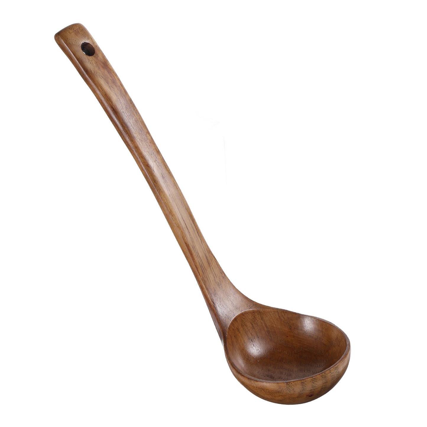 11" Wooden Ladle 2 fl oz Natural Wood Serving Spoon Gravy Soup Ladle Long Handle Deep Scooper Server Utensil Large Kitchen Wooden Scoop for Cooking Serving