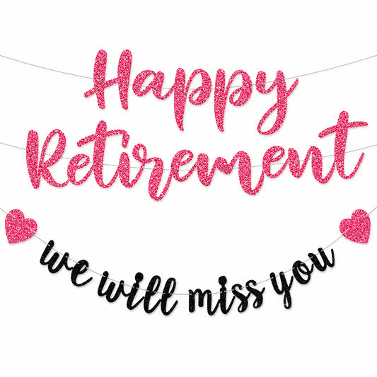 Pre-Strung Happy Retirement Banner We Will Missed You Banner