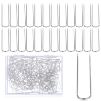 200 Pcs Fork Pin for Quilting Sewing Sewings U-pins Double Needlecraft Blocking Stainless Steel U-pins U Shaped Fork Pin for Sewings DIY Jewelry Craft Making 0.91 x 0.2 Inch