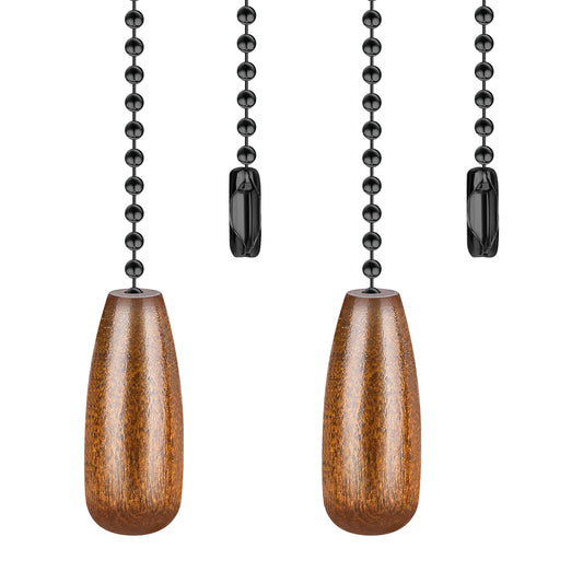 Xthrotsenk 2 Pcs Ceiling Fan Pull Chain Extende, Wooden Fan and Light Pulls Chain Extension, Decorative Pendant Extender Ornament for Ceiling Light Lamp