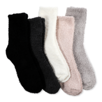 Bed Fluffy Socks for Womens and Girls, 5 Pack Soft Fuzzy Bed Socks Autumn Winter Warm Thick, Ladies Fleece Comfy Thermal Fuzzy Socks for Valentines Christmas Mother's Day Gifts, Size UK 4-8