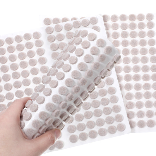 312 Pcs Small Round Felt Pads Felt Furniture Pads Self Adhesive Cabinet Door Stops Bumper Mat Non Slip Chair Legs Dots Mat Quiet Felts Coasters Thick Bumper Pad for Item Hardwood and Floors (Beige)