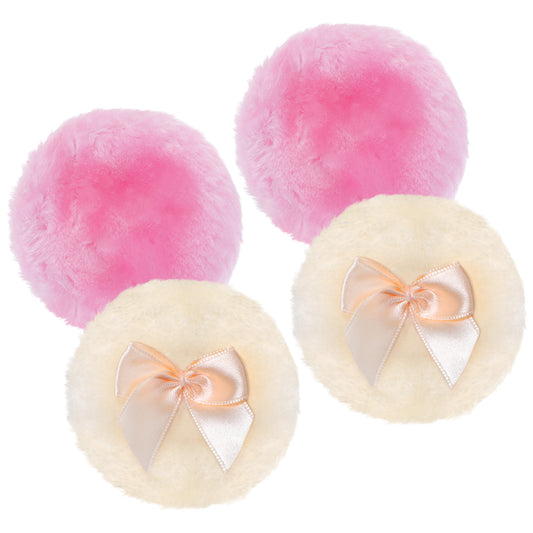 4 PCS Body Puff for Powder, 3.54 Inch Soft Washable Reusable Powder with Puff for Body and Face Puffs Makeup, Fluffy Dusting Puffs Applicator