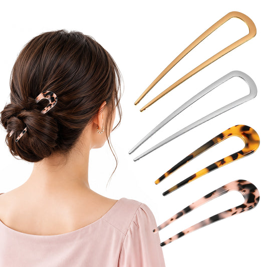 French Pin, 4 Pcs Delicate Twist Hair Pins for Women