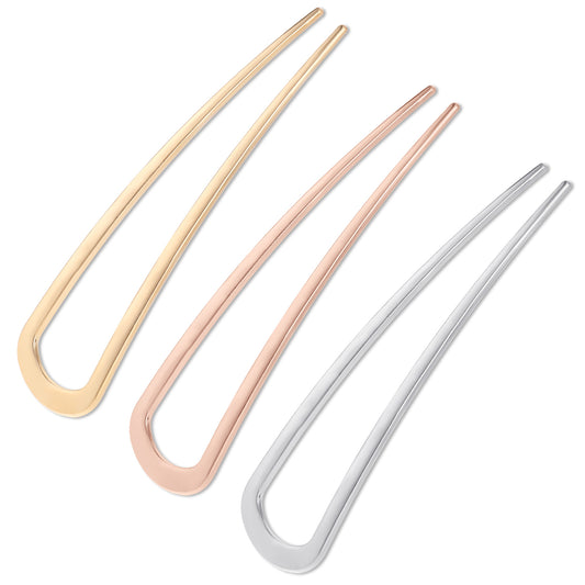 2pcs Metal French Hair Pins U-Shaped Hair Pins Metal French Twist Hair Pin Fork for Women Girls Hair Types Styling Hair Accessories