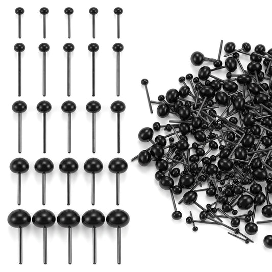 250Pcs Small Safety Eyes for Crocheting Black Glass Eyes for Crafts 2/3/4/5/6mm Black Bean Doll Eye Eyeballs for DIY Bear Plush Animal Needle Felting Dolls Puppet Decoys Sewing