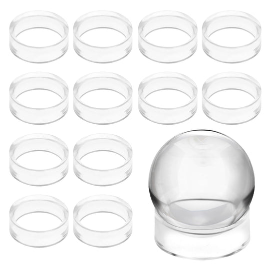 12 PCS Acrylic Sphere Display Stand Clear Sphere Stand Round Ball Stand Holder Rings Plastic Crystal Sphere Holder Ornament Display Stand for Baseball Softball Collections Golf Ball