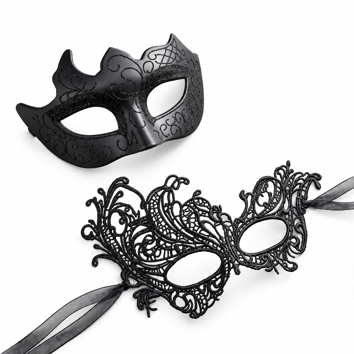 Masquerade Mask for Couples Women & Men 2Pcs Venetian Carnival Halloween