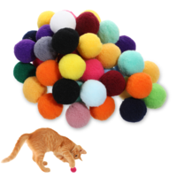 FdcLixuvol 50PCS Cat Toys Balls 1 Inch Kitten Cat Pom Pom Balls Soft Cats Puff Ball Toys Rolling Interactive Fuzzy Cats Toy Ball for Creative Crafts Decorations Assorted Color