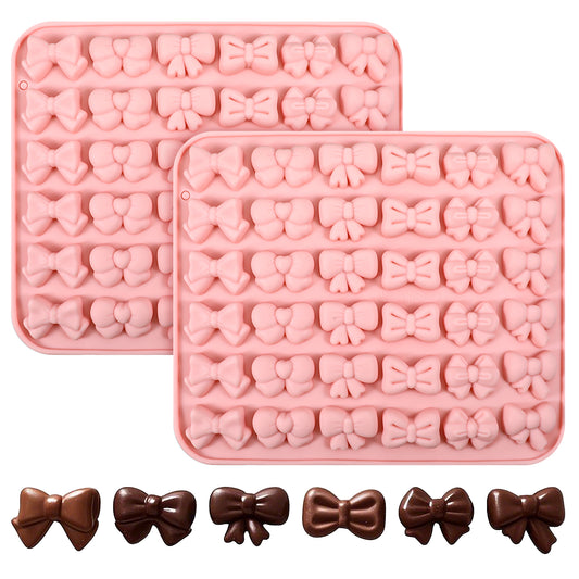 2 PCS Bow Mould Silicone, Bow Chocolate Moulds Cute Bowknot Shaped Silicone Baking Moulds for Wedding Birthday Party Dessert Cake Supplies Baking DIY