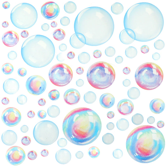 2 PCS Colorful Bubbles Wall Decal, Bubble Stickers Mermaid Bathroom Decor, Underwater World Background Ocean Wall Decals for Bubbles Decor for Kids Room Bathroom Bedroom