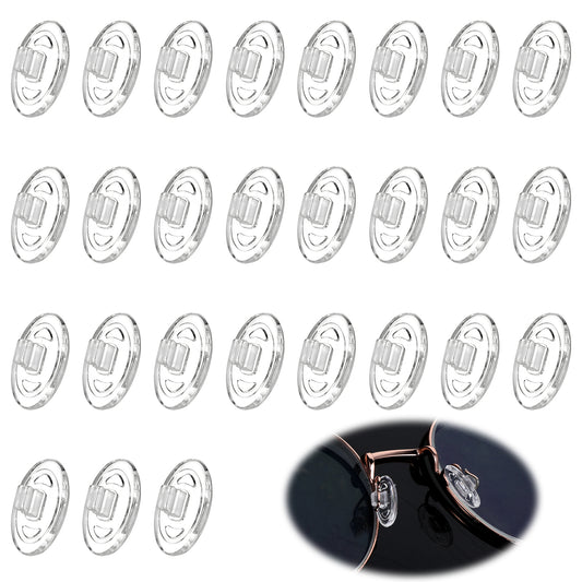 12 Pairs Replacement Nosepieces Nose Pads, Push-in Nose Piece Replacement, Eyeglass Nose Pads, Anti-Slip, Clear