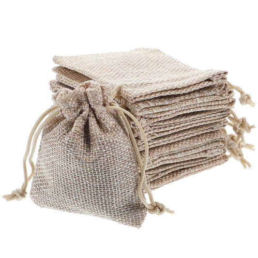 20 Pcs 3.5x2.7" Burlap Gift Bags Small Burlap Bags Mini Burlap Bags Small Drawstring Bags Small Burlap Gift Bags Reusable Gift Bags DIY Craft Bags Small Size for Party
