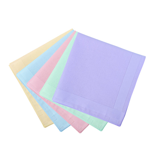 SynHHergyx 5 PCS Candy Color Ladies Handkerchiefs, Soft Cotton Handkerchiefs Women Ladies Hankies Solid Color Handkerchief for Women Pocket Square Towel for Women's Tea Party Gifting Weddings