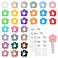 30PCS Colored Key Covers with Stickers for Key Organization