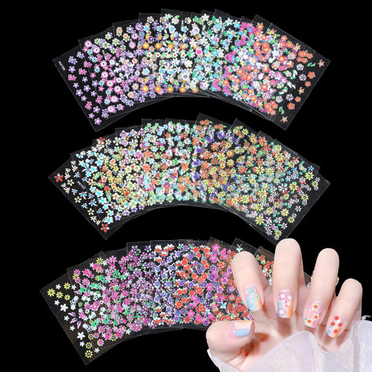 Flower Nail Stickers, 30 Sheets Colorful Floral Nail Art Stickers