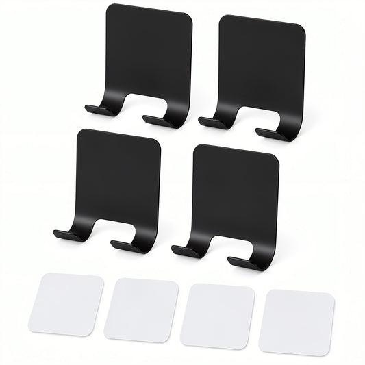 salbsever 4 Pcs Razor Holder for Shower Wall, Self Adhesive Shower Razor Holder Waterproof Shaver Hooks Duty Wall Hooks Bathroom Kitchen Organizer for Plug Robe Towel Loofah Bathrobe Coat