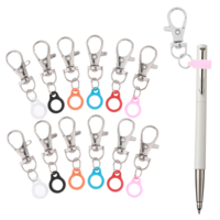 12 Pack Retractable Pen Holders Silicone Pen Holder Clip Pen Lanyard Clip Badge Pen Holder Clip on Pens for Badge Reel Pen Holder for Nurses Badge Reel Accessories with Lobster Clasp for Backpack Belt