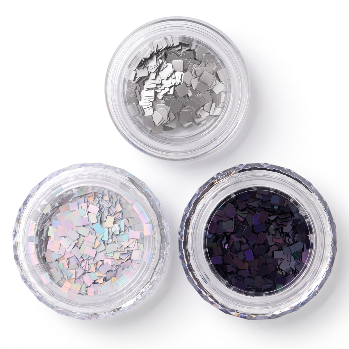 3 Pcs Nail Sequins, Square Nail Sequins for Nails Art