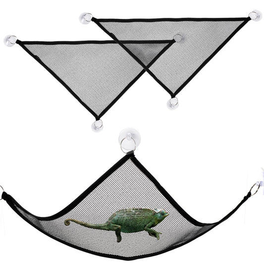 2PCS Bearded Dragon Hammock Bearded Dragon Lizard Hammock Bearded Dragon Cage Accessories Lizard Stuff Breathable Mesh Reptile Hammock Suitable for Bearded Dragon Lizard Snakes Chameleon Geckos