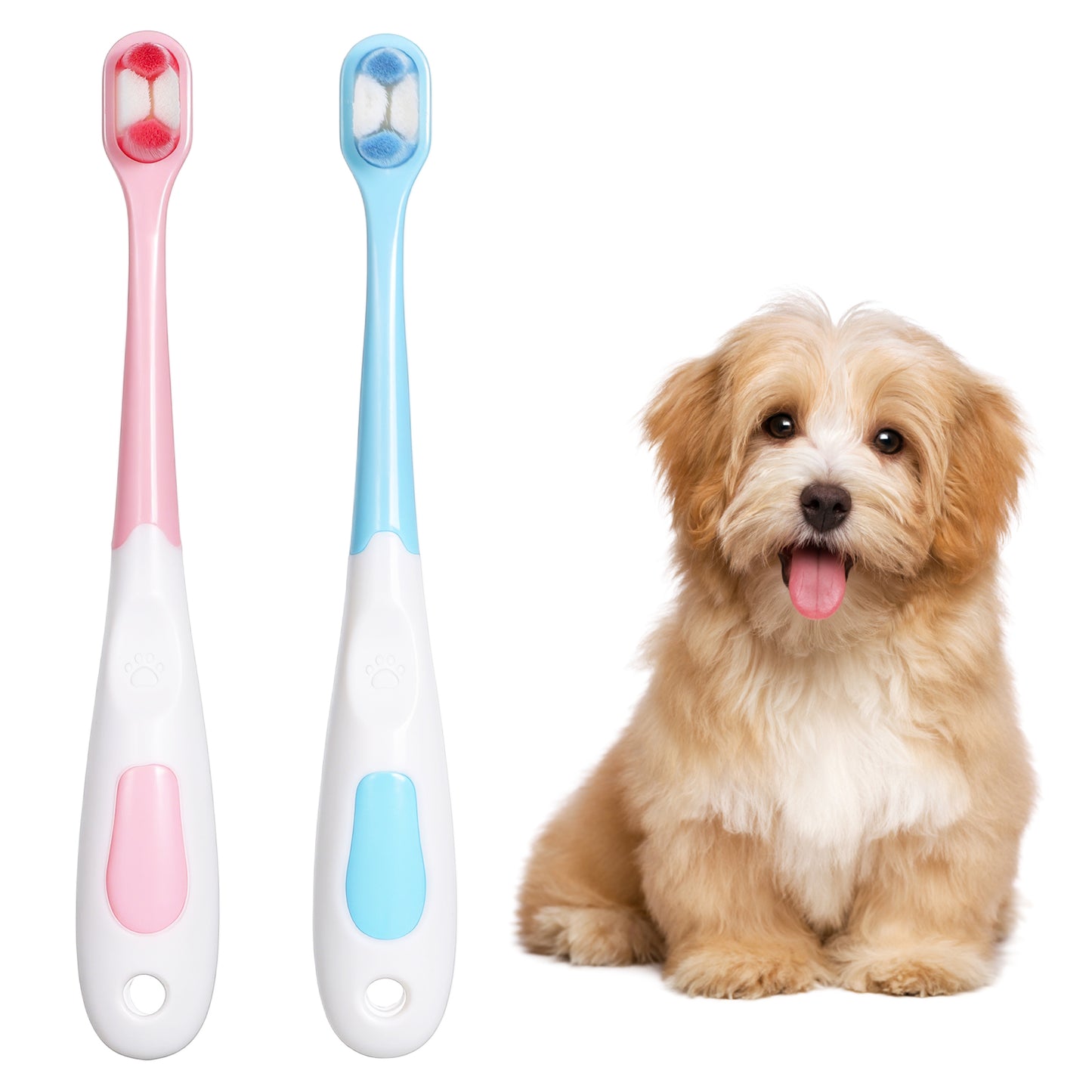 2 Pcs Tiny Dog Toothbrush for Small Dogs, Soft Bristle Cleaning Toothbrush Cat, Doggy Toothbrushes Deep Dental Teeth Cleaning Removing Teeth Tartar