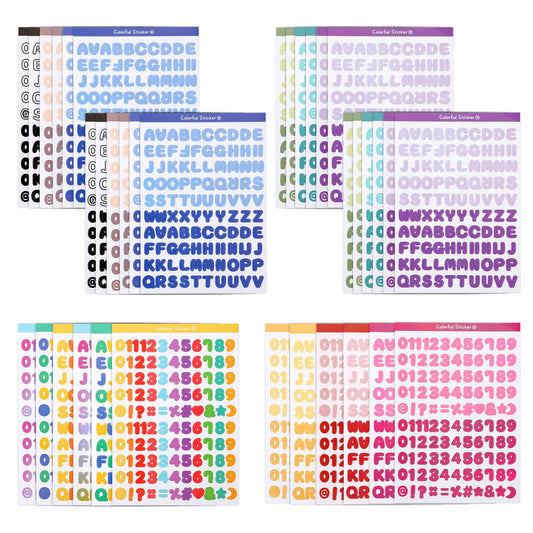 36 Sheets Colorful Letter and Number Stickers 0.5 inch Self Adhesive Alphabet Stickers Mini Alphabet Stickers Mailbox Numbers Sticker Used for DIY Crafts Clothes Notebook,Classroom Decor