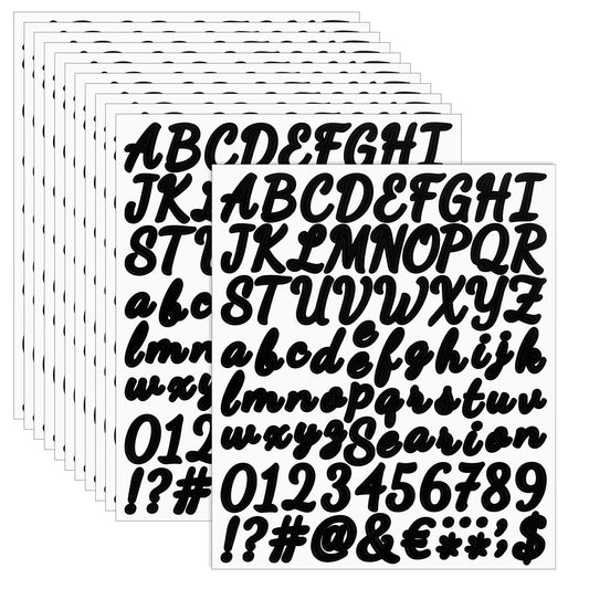 12 Sheets Letters Stickers Vinyl Alphabet Letter Stickers Self Adhesive Alphabet and Number Stickers Letters Numbers Stickers for Signs, Door, Window, Car, Mailbox,DIY Crafts Art Making (Black1 inch)