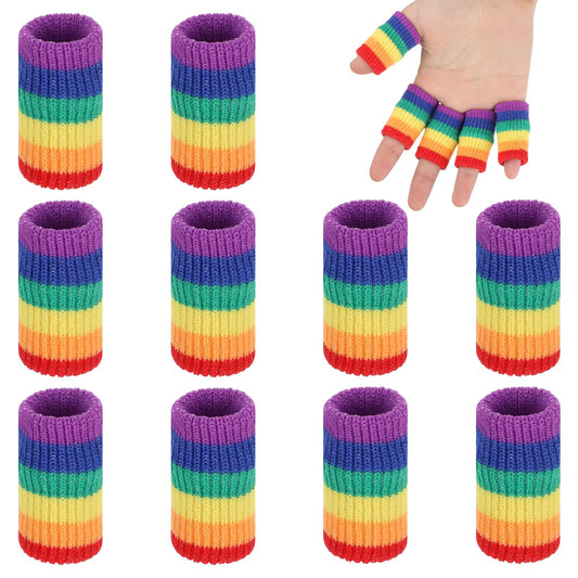 10PCS Finger Sleeve Thumb Protector Finger Covers Compression Finger Sleeves for Sport Breathable Elastic Crochet Finger Guard Finger Sleeves Protectors Breathable Finger Cushion for Writing