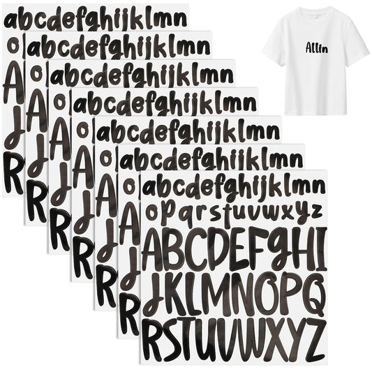 8 Sheets Letter Stickers Lowercase and Capital Self Adhesive Alphabet Stickers Black Waterproof Vinyl Letter Decals for Mailbox Address Scrapbooking Cup Sign DIY Crafts Art Mailbox Poster Crafts