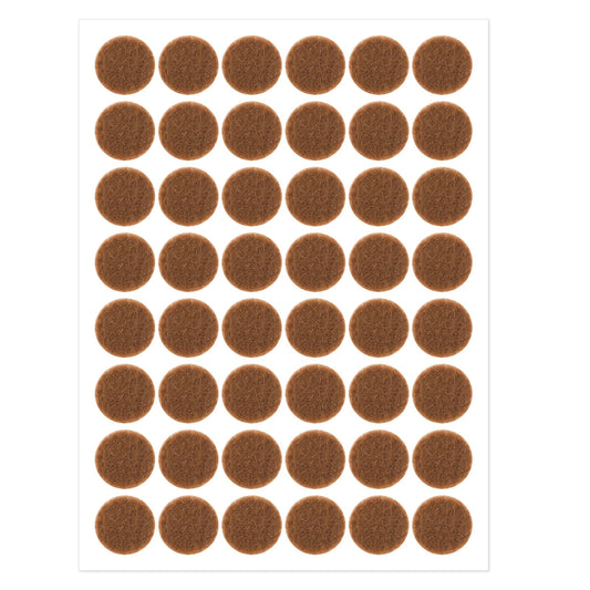 48 Pcs Brown 1/2 Inches Diameter Self Adhesive Felt Bumpers, Felt Cabinet Door Pads for Furniture Kitchen Cabinet Doors Floor Drawers Cupboards