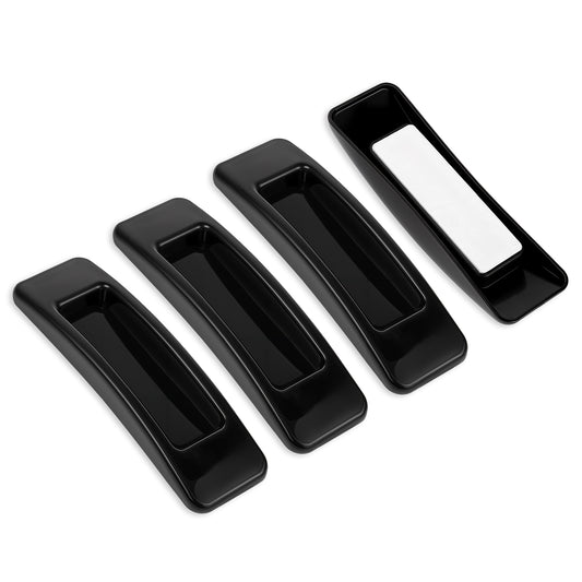 4 Pcs Self-Stick Instant Drawer Handle, Black Adhesive Cabinet Handles, Multipurpose Cabinet Knobs Helper, Plastic Opening Stick-on Handles for Cabinet, Sliding Door, Window, Wardrobe