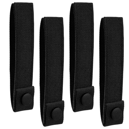 4 Packs Molle Straps with Snaps, Tactical Molle Strap Molle Webbing Straps Attachment Snap Strap Outdoor Bag Nylon Thumb Snap Straps, Reusable Backpack Molle Adapter Clip Accessories Connectors