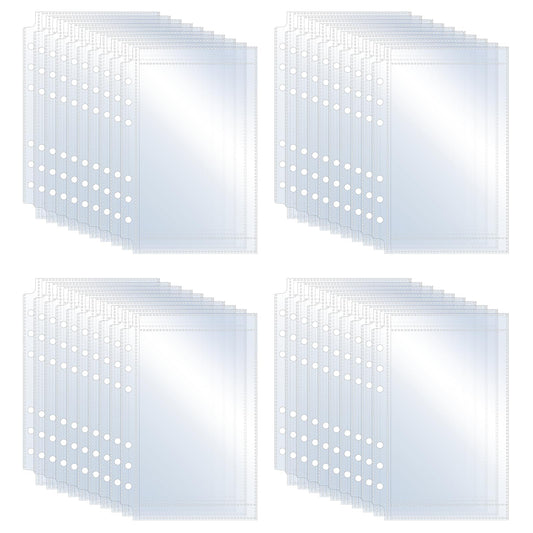40 Pieces A6 Binder Pockets,Clear Plastic Binder Inserts for Credit Card Photos,Budget Sheet Protector Sleeves with 6 Holes,Waterproof Refill Pockets with Top Loading Paper Protector for 6 Ring Binder