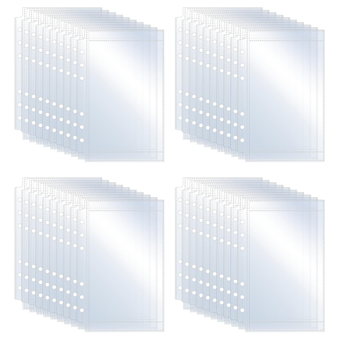 40 Pieces A6 Binder Pockets,Clear Plastic Binder Inserts for Credit Card Photos,Budget Sheet Protector Sleeves with 6 Holes,Waterproof Refill Pockets with Top Loading Paper Protector for 6 Ring Binder