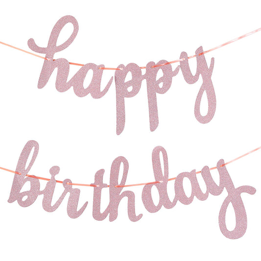 KALIONE Happy Birthday Banner for Hanging,Mermaid Birthday Banner,Happy Birthday Garland Backdrop,No DIY Glitter Happy Birthday Banner Decoration for Girls Kids Birthday Party Supplies