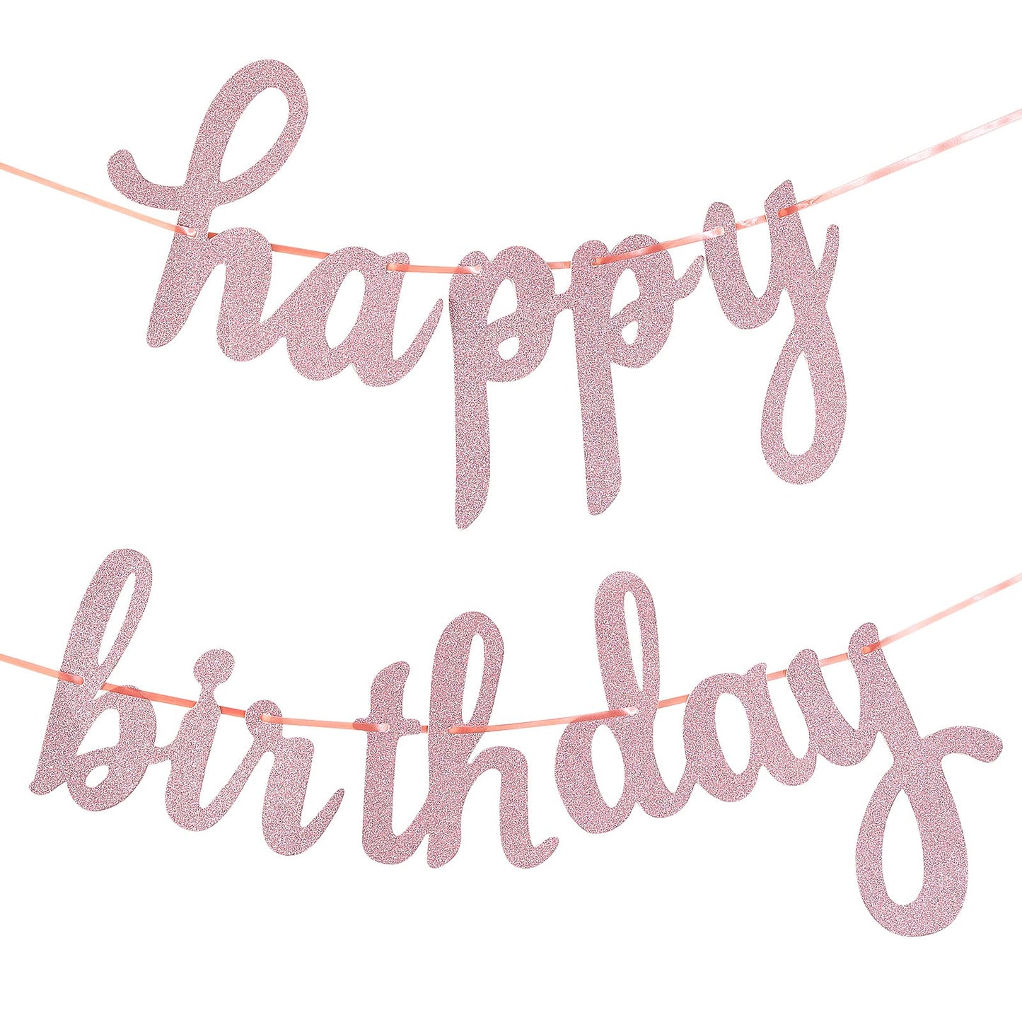 KALIONE Happy Birthday Banner for Hanging,Mermaid Birthday Banner,Happy Birthday Garland Backdrop,No DIY Glitter Happy Birthday Banner Decoration for Girls Kids Birthday Party Supplies